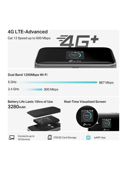 TP-LINK M7750 4G LTE Mobile WiFi Modem - Resim 6