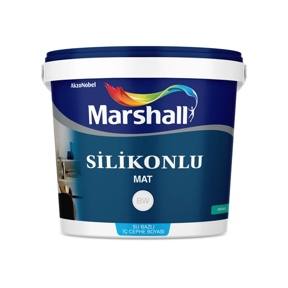 Marshall Silikonlu Mat Su Bazlı Silinebilir İç Cephe Boyası BW Baz Beyaz 15 L ürün görseli 1