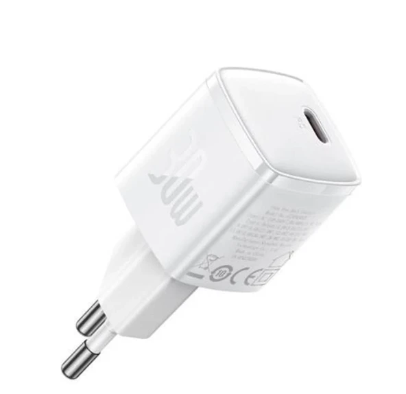 Baseus CCXF000302 30W USB-C Beyaz Şarj Adaptörü ürün görseli 1