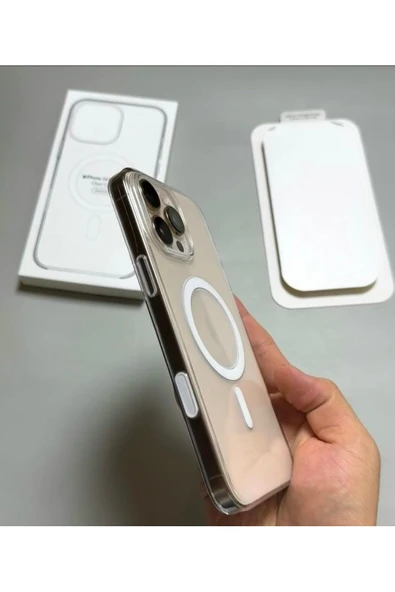 RainyFire Tech Apple iPhone 16 Magsafe Animasyonlu Sararmaz Kutulu Mika Şeffaf Kılıf ürün görseli 1