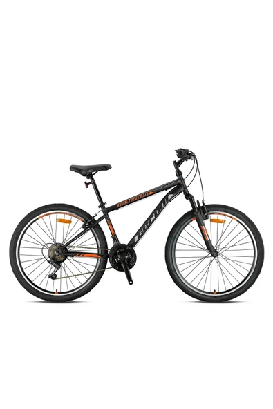 GERONI MAGNUM - 24" - MTB - 13' - 21 Vites - M.Disc - Mat Siyah-Gri/Neon Turuncu Çocuk Bisikleti ürün görseli 1