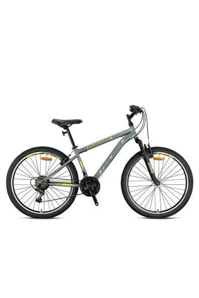 GERONI MAGNUM - 24" - MTB - 13' - 21 Vites - V.B - Nardo Gri-Füme/Neon Sarı Çocuk Bisikleti ürün görseli 1