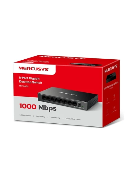 Mercusys MS108GS 8-Port Desktop Switch - Resim 4