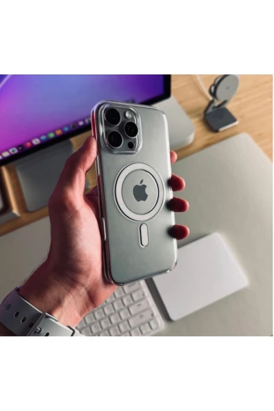 RainyFire Tech Apple iPhone 16 Pro Magsafe Animasyonlu Sararmaz Kutulu Mika Şeffaf Kılıf ürün görseli 1