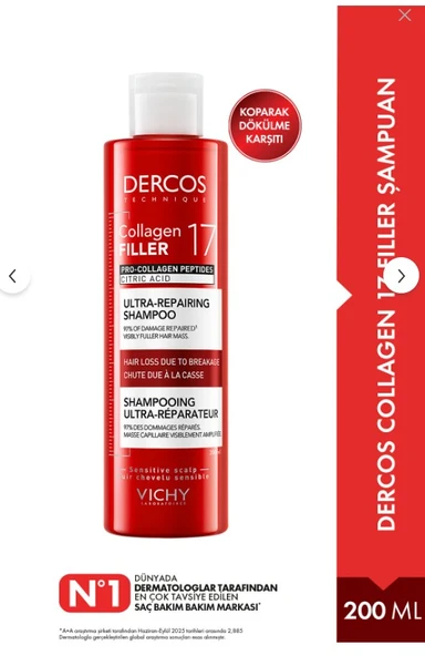 Vichy Dercos Collagen 17 Filler Şampuan 200 ml ürün görseli 1