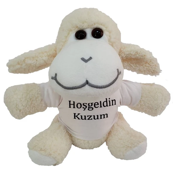 Hoşgeldin Kuzum Tişörtlü Peluş Kuzu ürün görseli 1