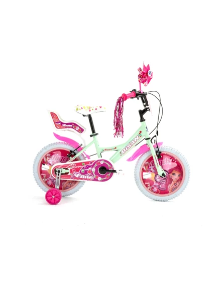 BİSAN ROSE KIZ ÇOCUK BİSİKLETİ 26CM V 16 JANT MİNT YEŞİL PEMBE ürün görseli 1