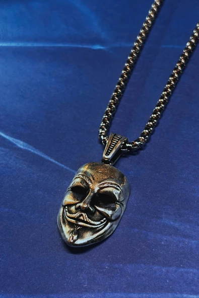 Begondio Vendetta Maske El İşçiliği 925 Ayar Gümüş Erkek Kolye ürün görseli 1