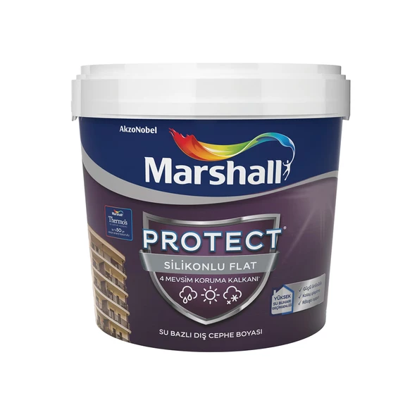 Marshall Protect Silikonlu Flat BW Baz Beyaz Dış Cephe Boyası 15 L ürün görseli 1