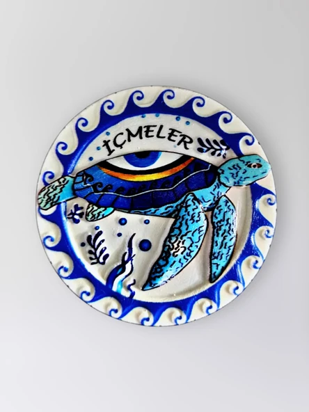İÇMELER Polyester Kabartmalı Kaplumbağalı Magnet 7 cm Dekoratif Hediyelik Buzdolabı Süsü (Kod:1314) ürün görseli 1