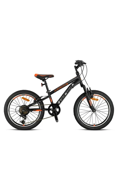 GERONI MAGNUM - 20" - MTB - 11' - 7 Vites - M.Disc - Mat Siyah-Gri/Neon Turuncu Çocuk Bisikleti ürün görseli 1