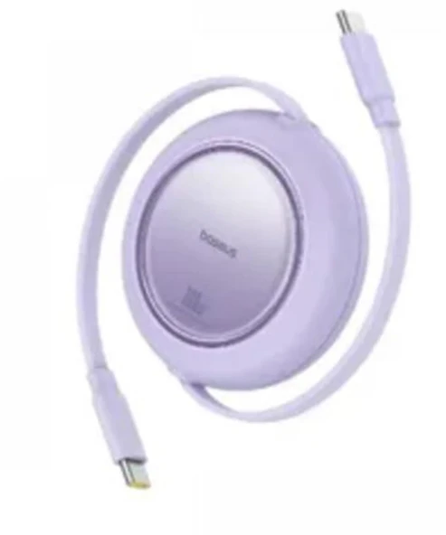 Baseus P10364500213-00 Free2 Pull Mini Kablolu USB-C 100W 2M Mor Şarj Kablosu ürün görseli 1