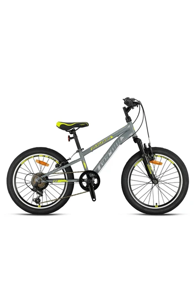 GERONI MAGNUM - 20" - MTB - 11' - 7 Vites - V.B - Nardo Gri-Füme/Neon Sarı Çocuk Bisikleti ürün görseli 1