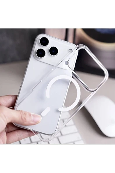 Lunex Case Apple iPhone 17 Pro Magsafeli Sararmaz Mika Şeffaf Kılıf ürün görseli 1
