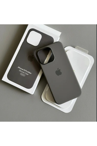 RainyFire Tech iPhone 15 Pro Max MagSafe Animasyonlu Kutulu Liquid Silikon Kadife İçli Kılıf – Natural Titanyum ürün görseli 1