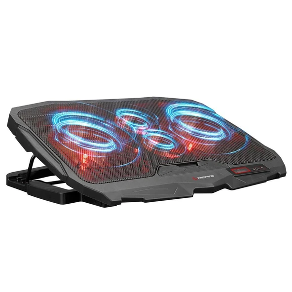 Addison Rampage AD-RC4 COLDBREEZE Kırmızı Ledli Işıklı Fan 15"-17" Notebook Soğutucu Stand ürün görseli 1
