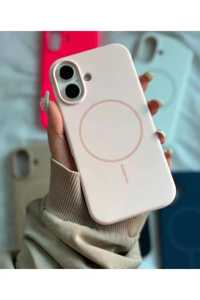 RainyFire Tech iPhone 16 MagSafe Animasyonlu Kadife İçli Leke & Kir Tutmaz Kutulu - Kum Pembe ürün görseli 1