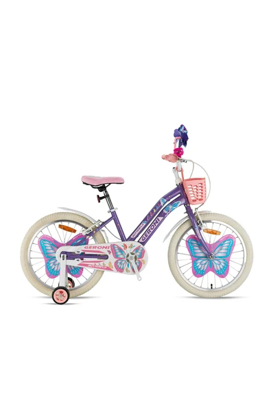 GERONI BUTTERFLY - 16" MTB - 10' - Vitessiz - V.B. - Metalik Eflatun-Pembe/Mavi Çocuk Bisikleti ürün görseli 1