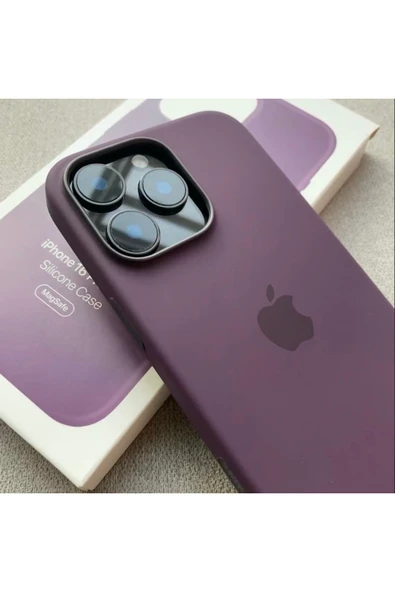 RainyFire Tech iPhone 13-14 MagSafe Animasyonlu Kutulu Liquid Silikon Kadife İçli Kılıf – Derin Mor ürün görseli 1