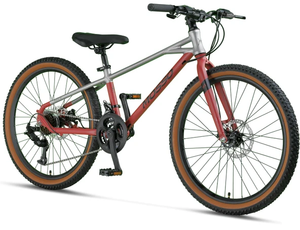 MOSSO DEMARCH M-24-MD ERKEK DAĞ BİSİKLETİ  280H 24 JANT 21 VİTES GREY RED ürün görseli 1