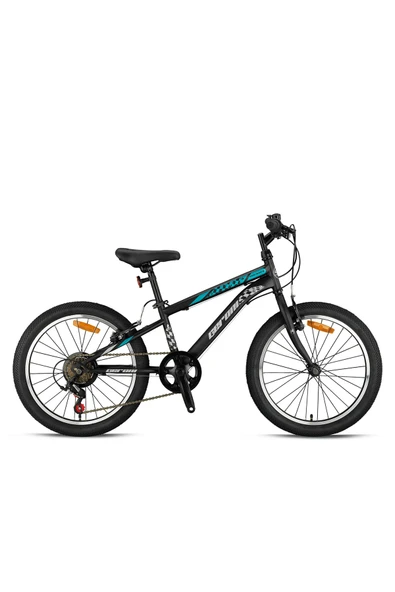 GERONI MARS - 20" MTB - 10' - 7 Vites - V.B  - Mat Siyah-Gri/Turkuaz Çocuk Bisikleti ürün görseli 1