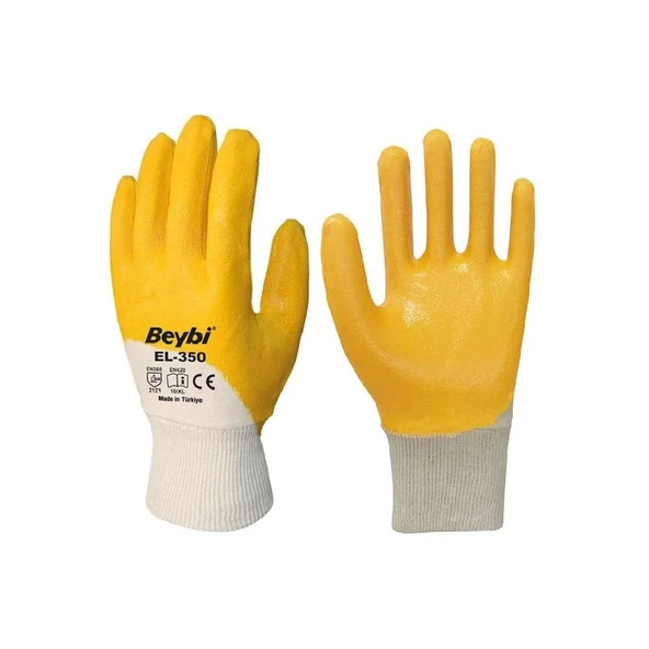 Beybi Pamuk Nitril PMK KN350 10 Beden Eldiven 12li Paket EN388 (2111X) ürün görseli 1