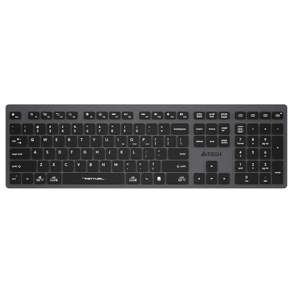 A4 Tech Fstyler FBX50C Gri Bluetooth+2.4G Nano Fn Şarjlı Multimedya Klavye ürün görseli 1