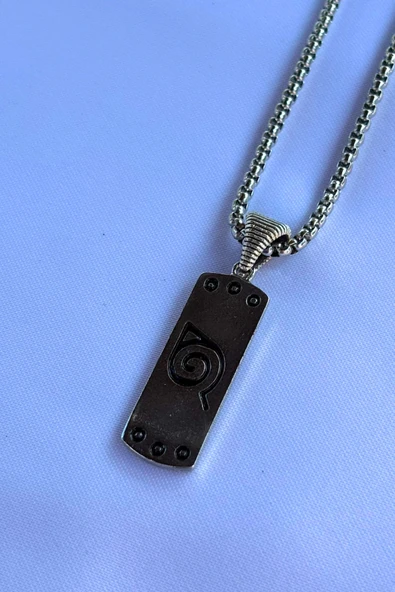 Begondio Naruto Konoha El İşçiliği Paslanmaz Çelik Zincir Erkek Kolye ürün görseli 1