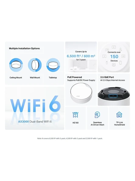 TP-LINK Deco X50-PoE(1-Pack) Mesh System - Resim 4