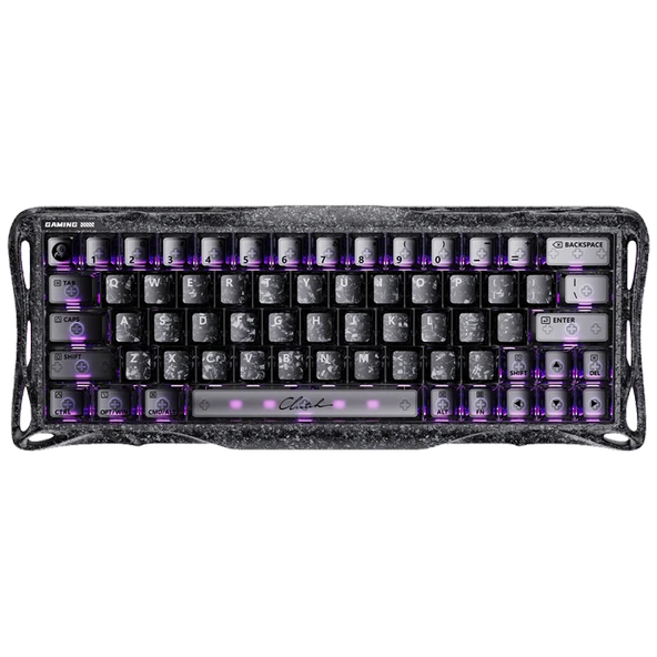 GravaStar Mercury V60 Pro Manyetik Switch RGB İngilizce Q Cyber Frost Black Kablolu Gaming Klavye ürün görseli 1