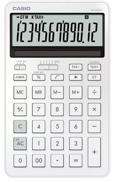 Casio JW-200DQ-WE 12 Hane İpeksi Beyaz Masa Üstü Hesap Makinesi ürün görseli 1