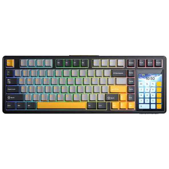 Aula L99 Raindrop Switch Hot Swap 4" Ekranlı RGB Turuncu Kablosuz Gaming Klavye ürün görseli 1