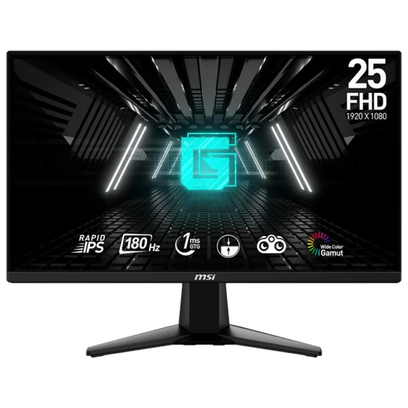 MSI G255F 24.5" 180Hz 1ms HDMI DP FreeSync FHD Rapid IPS Gaming Monitör ürün görseli 1