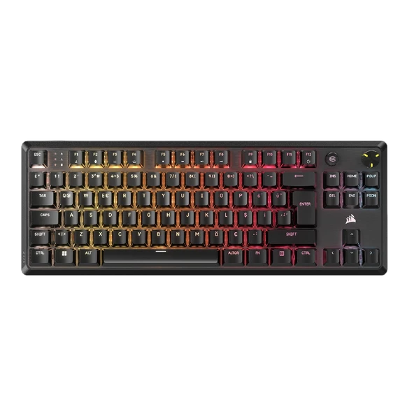 Corsair K70 CORE TKL RGB MLX Red V2 Switch Mekanik Türkçe Siyah Kablolu Gaming Klavye ürün görseli 1
