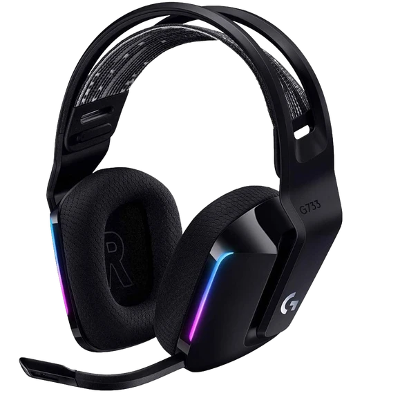 Logitech G733 LIGHTSPEED RGB 7.1 Surround Siyah Kablosuz Gaming Kulaklık ürün görseli 1
