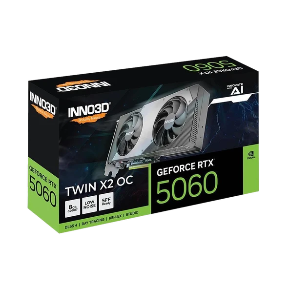 INNO3D GeForce RTX 5060 TWIN X2 OC 8GB GDDR7 128bit DLSS 4 Ekran Kartı ürün görseli 1