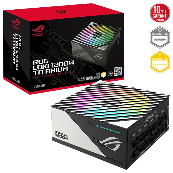 ASUS ROG LOKI 1200W 80+ Titanium ATX 3.1 Gen 5.1 ARGB ATX12V PSU ürün görseli 1