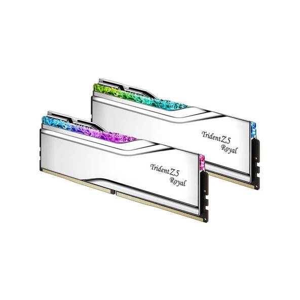 GSKILL 48GB (2x24GB) Trident Z5 Royal Silver RGB DDR5 8400MHz CL40 1.4V Dual Kit Ram ürün görseli 1