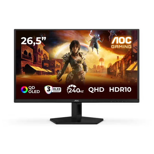 AOC Q27G41ZDF 27" 240Hz 0.03ms HDMI DP Adaptive Sync HDR10 QHD QD-OLED Gaming Monitör ürün görseli 1