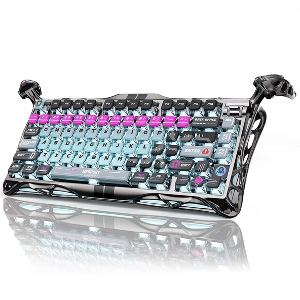 GravaStar Mercury V75 Pro RGB Manyetik Switch İngilizce Q Cyberpunk Kablolu Gaming Klavye ürün görseli 1