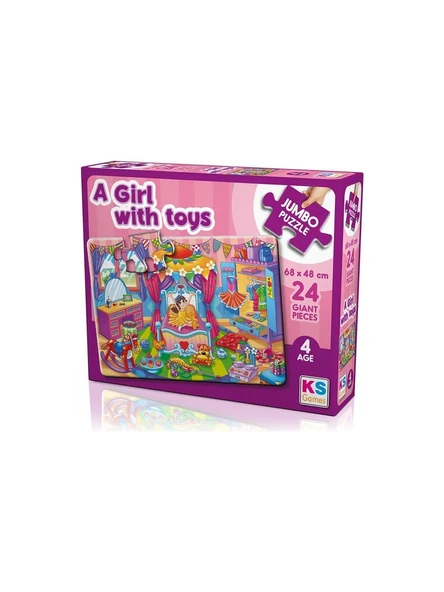 Ks Games Puzzle 24 Parça A Girl With Toys Jumbo Puzzle Jp 31010 ürün görseli 1