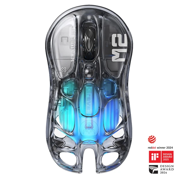 GravaStar Mercury M2 RGB 26000 DPI 1000Hz Siyah Şeffaf Kablosuz Gaming Mouse ürün görseli 1