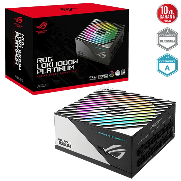ASUS ROG LOKI SFX-L 1000W 80+ Platinum ATX3.1 Gen 5.1 ARGB Full Modüler 120mm Fanlı PSU ürün görseli 1