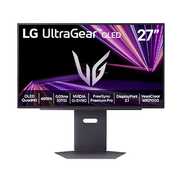 LG UltraGear 27GX790A-B 27" 480Hz 0.03ms HDMI DP FreeSync Premium Pro G-Sync Pivot HDR400 QHD OLED Gaming Monitör ürün görseli 1