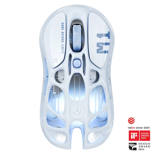 GravaStar Mercury M1 Pro RGB 26000 DPI 1000Hz Ice Blue Kablosuz Gaming Mouse ürün görseli 1