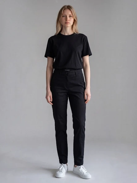 Slim Fit Gabardin Pantolon Kadın Siyah Pantolon - 325A4AI655AH6 ürün görseli 1