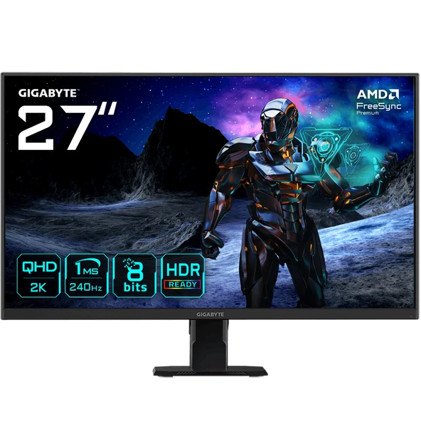 GIGABYTE GS27Q-X 27" 240Hz(OC) 1ms HDMI DP Adaptive Sync HDR Ready QHD SS IPS Gaming Monitör ürün görseli 1