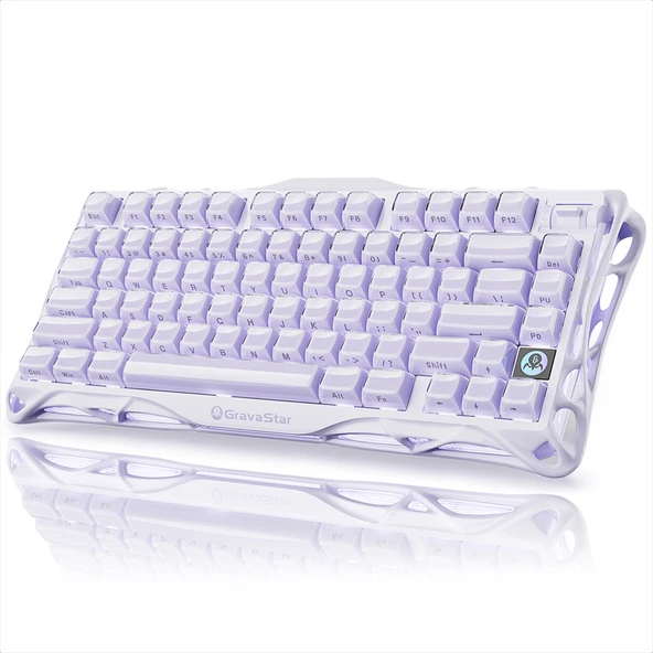 GravaStar Mercury V75 RGB Manyetik Switch İngilizce Q Lavender Purple Kablolu Gaming Klavye ürün görseli 1