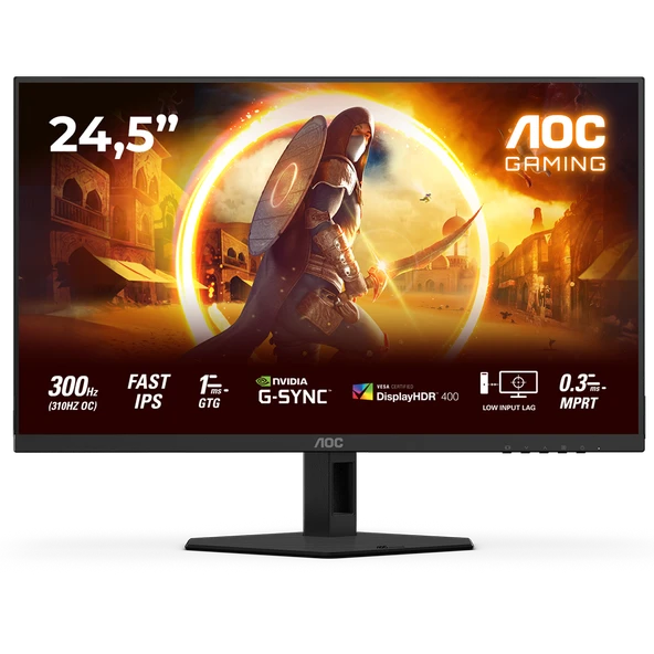 AOC 25G4SRE 24.5" 310Hz(OC) 0.3ms HDMI DP G-Sync AdaptiveSync HDR400 FHD Fast IPS Gaming Monitör ürün görseli 1