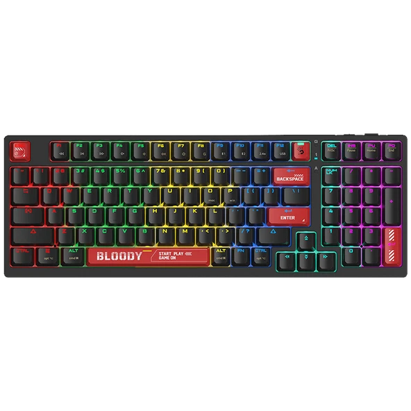 A4Tech Bloody WS98 Red Switch RGB Kablosuz Türkçe Gaming Klavye ürün görseli 1